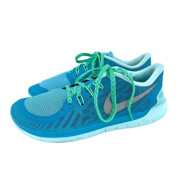 Nike Blue Lagoon Free Ultra Light Mesh Sneakers Shoes Lace Up